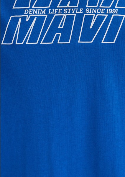 Mavi Baskılı Mavi Tişört 0611827-70895