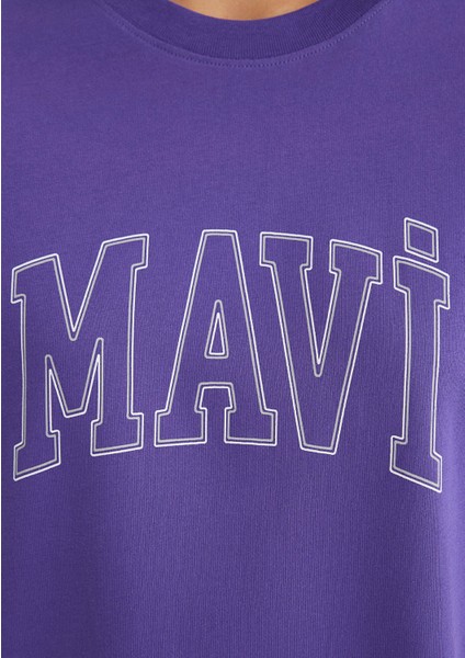 Mavi Logo Baskılı Mor Tişört 1611193-70694