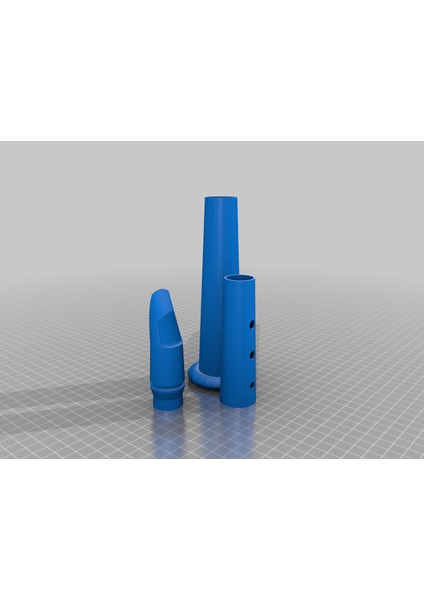 Tam Soprano Saksafonu (Alto Sax Ağızlık Ile) (Sadece Plastik Aparattır!!!) 3D modelleri