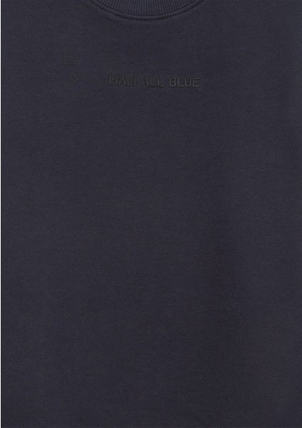 Organik Pamuklu Antrasit Basic Sweatshirt 6S10043-70087