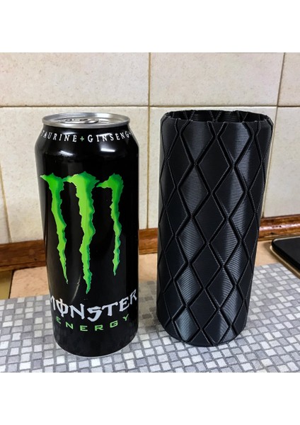 Canavar Enerji Içeceği Koozie - Vazo/spiral Baskı - V2 (Sadece Plastik Aparattır!!!) 3D