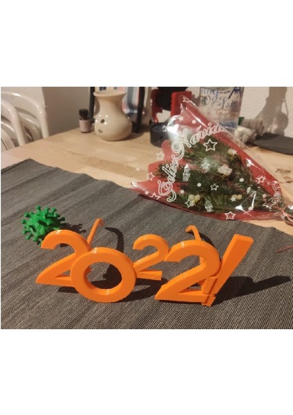 2022 Mutlu Yıllar Eğlence Gözlükleri (Sadece Plastik Aparattır!!!) 3D