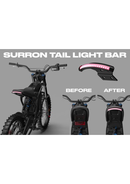 Surron Işık Arı / Segway Özel Arka Kuyruk Işık Çubuğu (Sadece Plastik Aparattır!!!) 3D