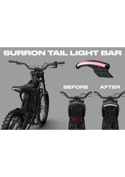 Surron Işık Arı / Segway Özel Arka Kuyruk Işık Çubuğu (Sadece Plastik Aparattır!!!) 3D fiyatları