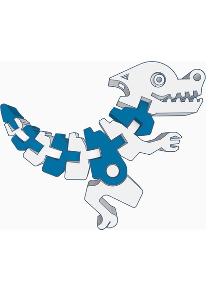 Flexi Dino Keychain Remix (Sadece Plastik Aparattır!!!) 3D indirimleri