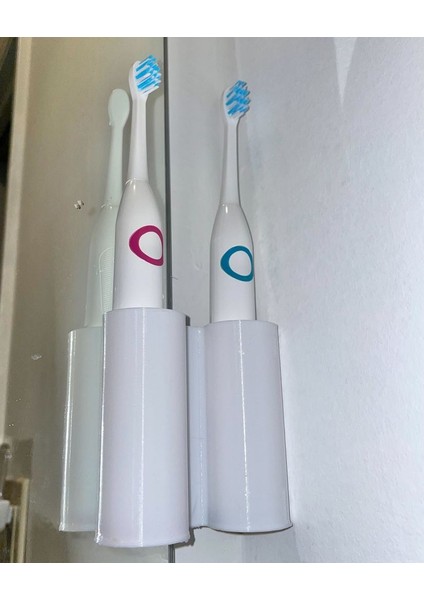 Aynaya Monte Elektrikli Diş Fırçası Tutucu (Vazo / Spiralizasyon Modu) (Sadece Plastik Aparattır!!!) 3D