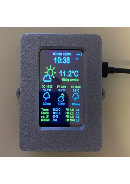 ESP32 Hava Durumu Istasyonu (BME280, SPS30) (Sadece Plastik Aparattır!!!) 3D