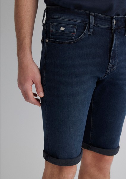 Nicholas Mavi Premium Gece Mavisi Jean Şort 0416087141