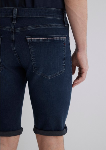 Nicholas Mavi Premium Gece Mavisi Jean Şort 0416087141
