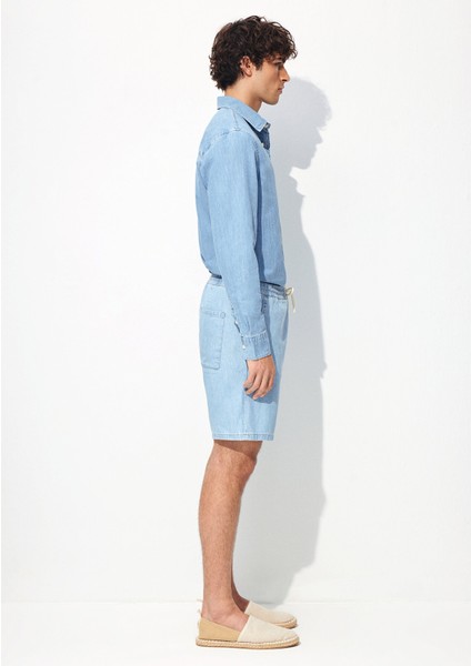 Dayton Casual Buz Mavi Jean Şort 0410093-86945