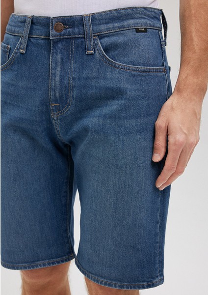 Brian Street Gölgeli İndigo Mavi Jean Şort 0418487143