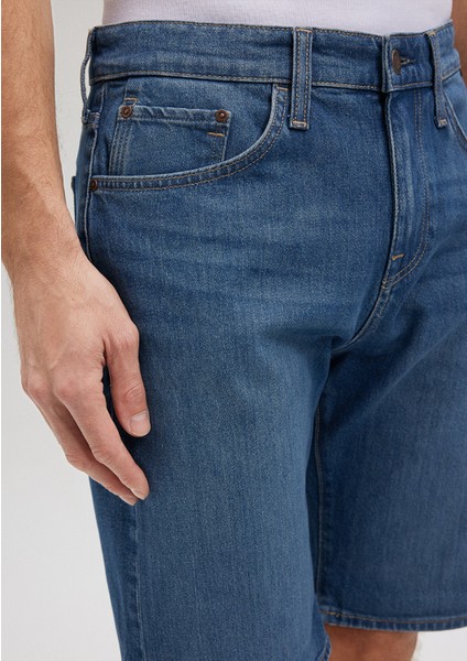 Brian Street Gölgeli İndigo Mavi Jean Şort 0418487143