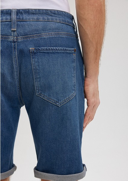 Brian Street Gölgeli İndigo Mavi Jean Şort 0418487143