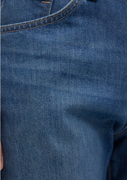 Brian Street Gölgeli İndigo Mavi Jean Şort 0418487143