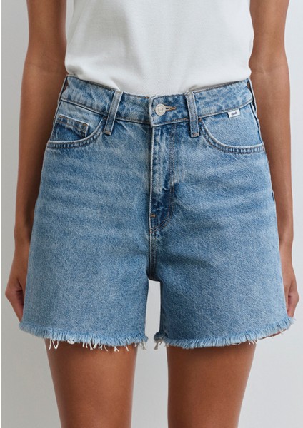 Millie 90lar İndigo Mavisi Jean Şort 1458987073