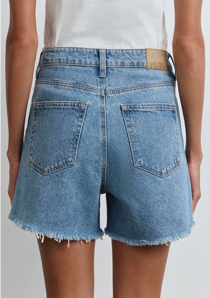 Millie 90lar İndigo Mavisi Jean Şort 1458987073