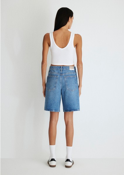 Melina Real Blue Indigo Mavisi Jean Şort 1410144-87086