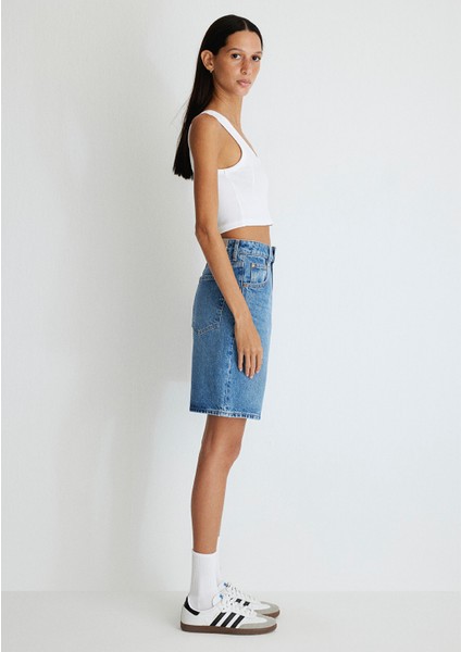 Melina Real Blue Indigo Mavisi Jean Şort 1410144-87086