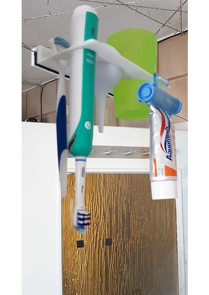 Cam Durak Duvar Duş Caddy Rafı (Sadece Plastik Aparattır!!!) 3D