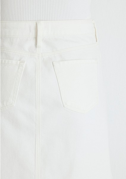 Valerie Casual Kırık Beyaz Jean Etek 1319887100