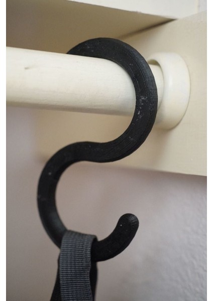 Özelleştirilebilir S-Hook (Ör. Dolap Çubuğu Için) (Sadece Plastik Aparattır!!!) 3D