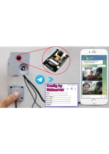 ESP32 -Cam Kılıfı - Kapı Çan Kamerası (Sadece Plastik Aparattır!!!) 3D