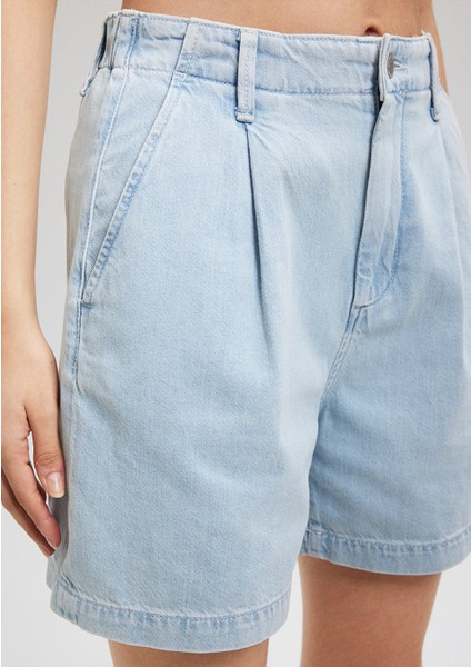 Mandy Akdeniz Açık Mavi Jean Şort 1410121-87997