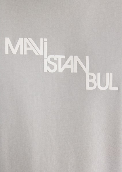 Mavi İstanbul Baskılı Gri Tişört 0612274-70075