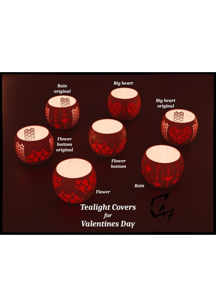 Sevgililer Günü / Kadınlar / Anneler Günü Için Tealight Kapakları (Sadece Plastik Aparattır!!!) 3D modelleri