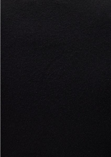 Bisiklet Yaka Siyah Crop Kazak 1710474-900