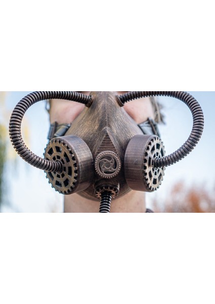Dişli Filtresi Kapaklı Steampunk Solunum/gaz Maskesi (Sadece Plastik Aparattır) 3D fiyatları