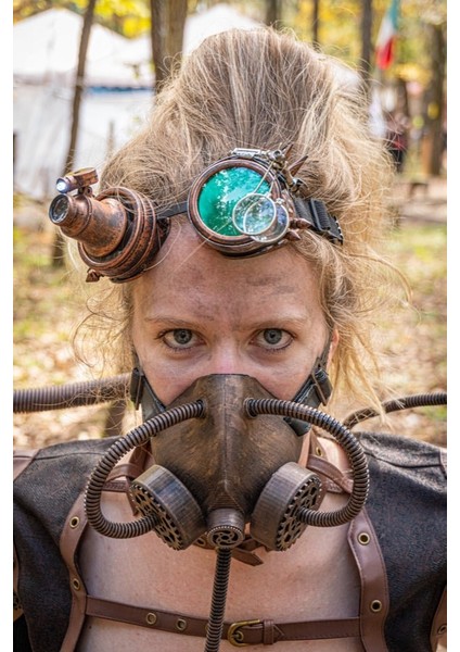 Dişli Filtresi Kapaklı Steampunk Solunum/gaz Maskesi (Sadece Plastik Aparattır) 3D modelleri