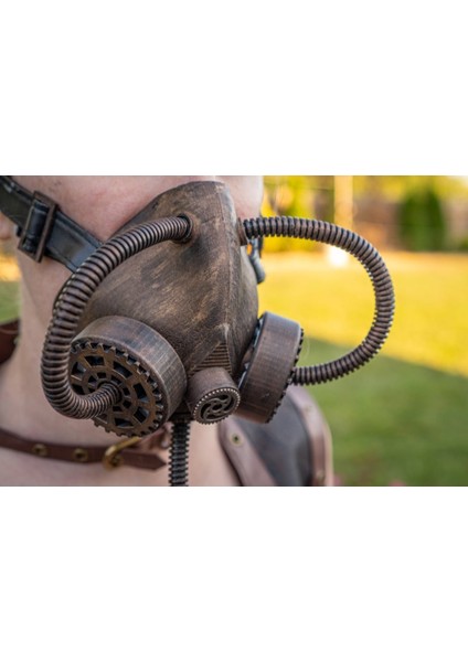 Dişli Filtresi Kapaklı Steampunk Solunum/gaz Maskesi (Sadece Plastik Aparattır) 3D fırsatları