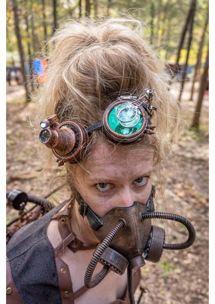 Dişli Filtresi Kapaklı Steampunk Solunum/gaz Maskesi (Sadece Plastik Aparattır) 3D indirimleri