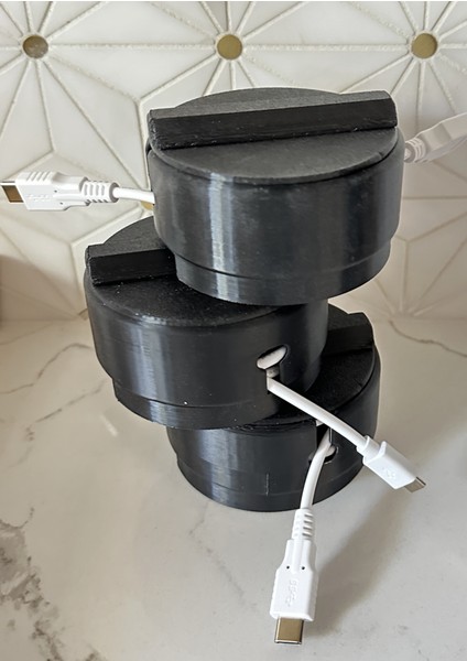 USB Kablo Makarası V2.0 İçin Istiflenebilir Kapak (Sadece Plastik Aparattır) 3D