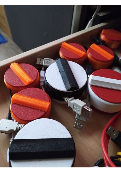 USB Kablo Makarası V2.0 İçin Istiflenebilir Kapak (Sadece Plastik Aparattır) 3D indirimleri