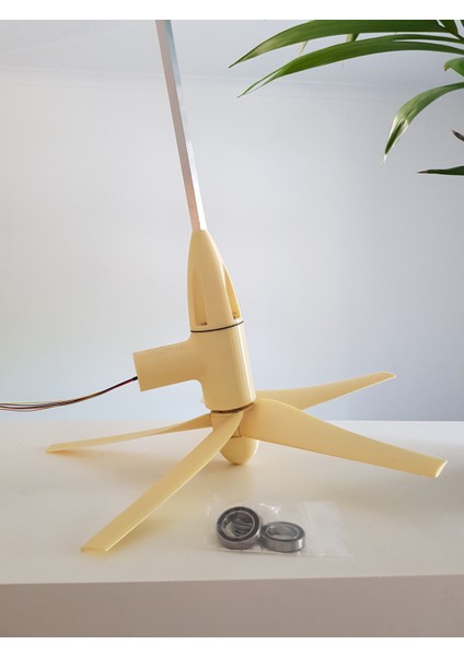 Fırçasız Gimbal Motor Kullanarak Rüzgar Türbini (Sadece Plastik Aparattır) 3D