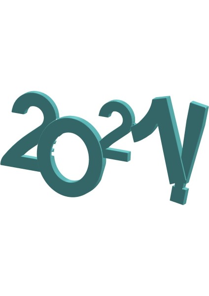 2021 Mutlu Yıllar Eğlence Gözlükleri (Auggie) (Sadece Plastik Aparattır!!!) 3D