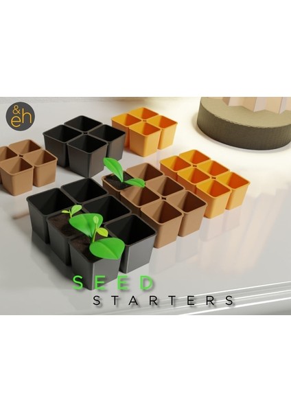 Tohum Başlangıç - 3 Boyut, 3x2 ve 2x2, Basit ve Hızlı, Fide Başlangıç (Sadece Plastik Aparattır!!!) 3D