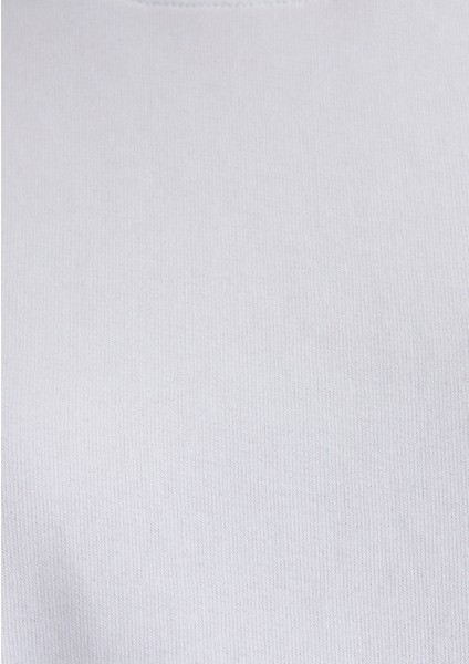 Bisiklet Yaka Beyaz Basic Sweatshirt 1S10161-620