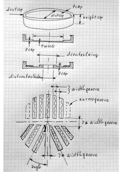 Tayled Bahtinov Maskesi - "bahtinov Faktörü" Dahil Parametrik Openscad Dosyası - William Optics Için Maskeler GTF81 ve Mak Intes Micro M603 (Sadece Plastik Aparattır!!!) 3D