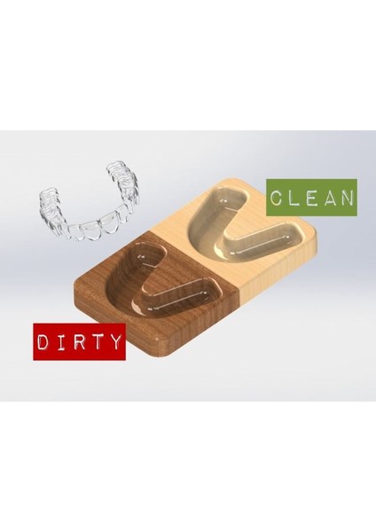 Dental Diş Splel Tazminler Tepsisi - Temiz ve Kirli (Sadece Plastik Aparattır!!!) 3D