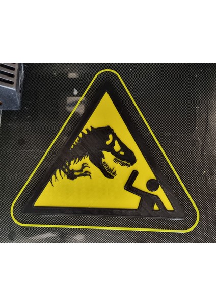 Iso 7010 Stil Jurassic Park Uyarı Işareti (Sadece Plastik Aparattır) 3D modelleri
