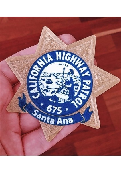 Santa Ana California Karayolu Devriyesi Polis Rozeti (Sadece Plastik Aparattır!!!) 3D fiyatları