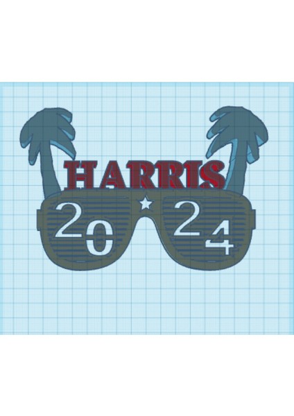 Harris 2024 Hindistan Cevizi Ağacı Gözlükleri (Sadece Plastik Aparattır!!!) 3D modelleri