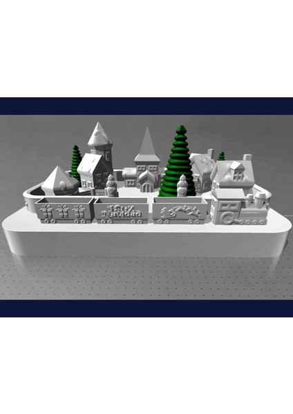 Noel Baba Köyü - Vazo Modu (Sadece Plastik Aparattır!!!) 3D indirimleri