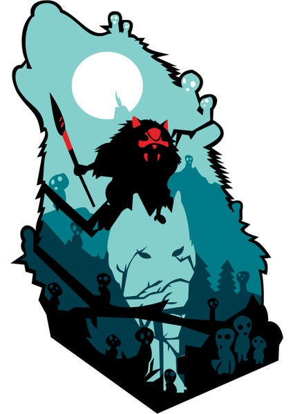 Wolf Çok Katmanlı / Kurt Dosyası / Prenses Mononoke / Anime / Studio Ghibli / 3D Katman / 3D Mandala (Sadece Plastik Aparattır!!!) 3D
