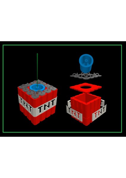 Minecraft Tnt Şeklindeki Tütsü Sahibi (Sadece Plastik Aparattır!!!) 3D