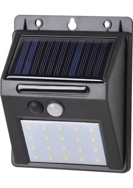 15W 6500K Soğuk Beyaz Solar Sensörlü LED Aplik IP65 Siyah