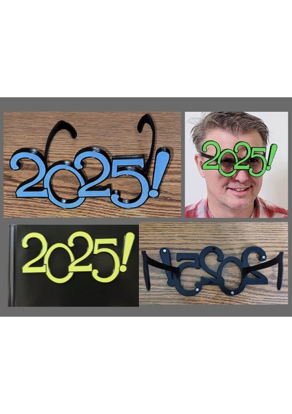 2025 Yeni Yıl Arifesi Gözlükleri, Mezuniyet, Mardi Gras, Parti (Sadece Plastik Aparattır) 3D fiyatları